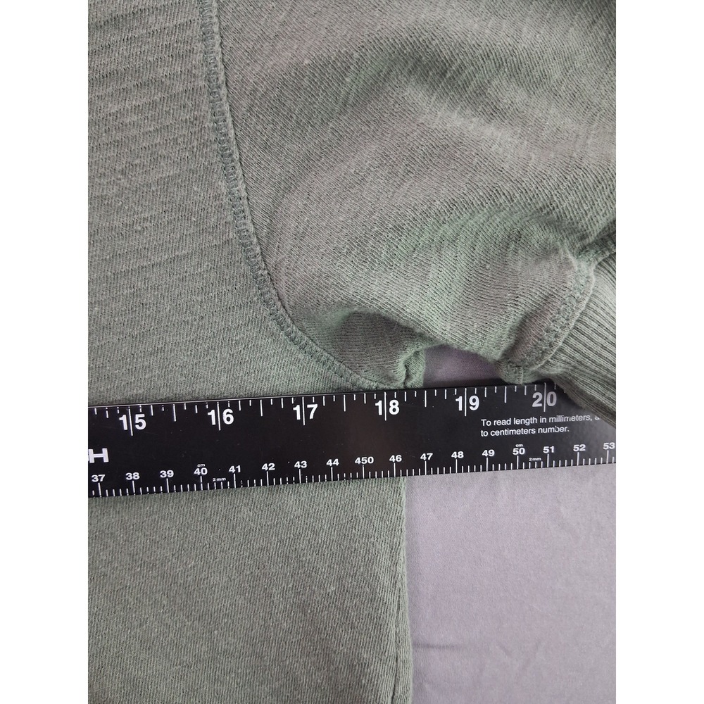 Alternative Henley Shirt Mens M Green Short Sleeve Slub Knit V-Neck Casual - Picture 4 of 5